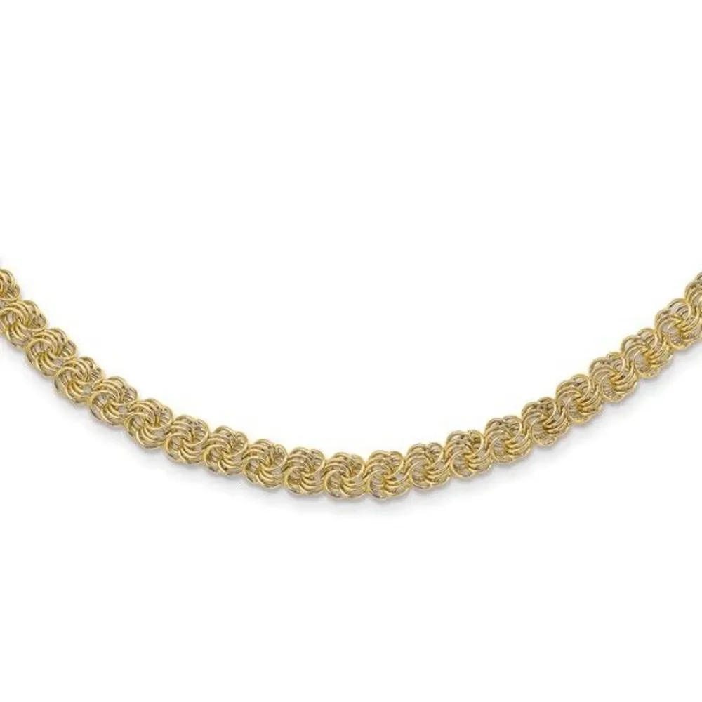 14k Gold Fancy Link 18 inch Necklace
